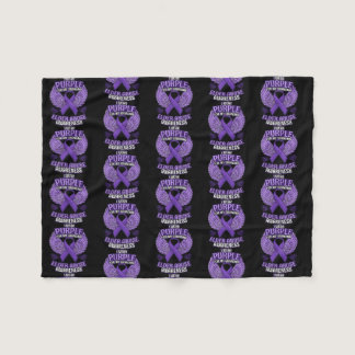 Elder Abuse Awareness Grandma Support Purple Fleece Blanket