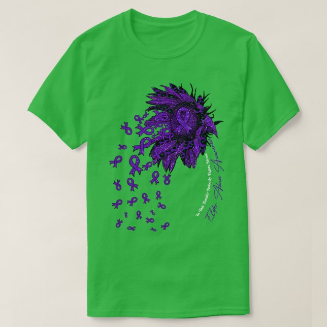 Elder Abuse Awareness sunflower nobody fights alon T-Shirt (Design Front)