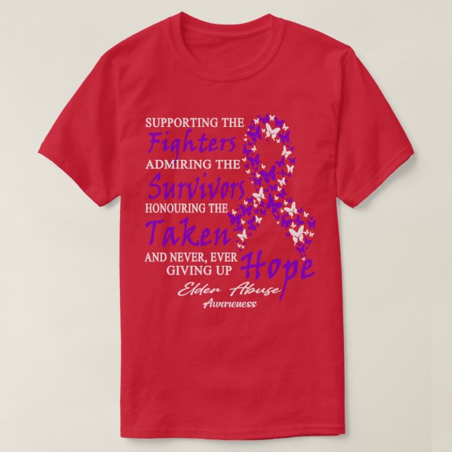 Elder Abuse Awareness Supporting The Fighters Butt T-Shirt (Design Front)