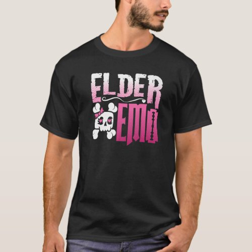 Elder Emo Gothic Aesthetic Punk Pink Skull Emo Roc T_Shirt