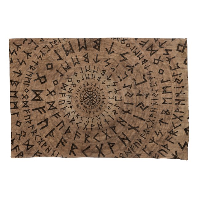 Elder Futhark Circular Composition Pillow Case (Front)