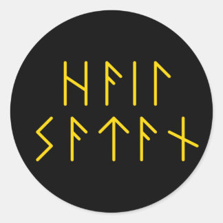 Elder Futhark Hail Satan Classic Round Sticker