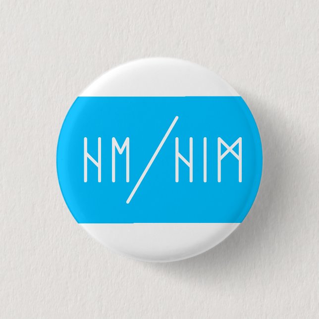 Elder Futhark He/Him Pronouns Button (Front)