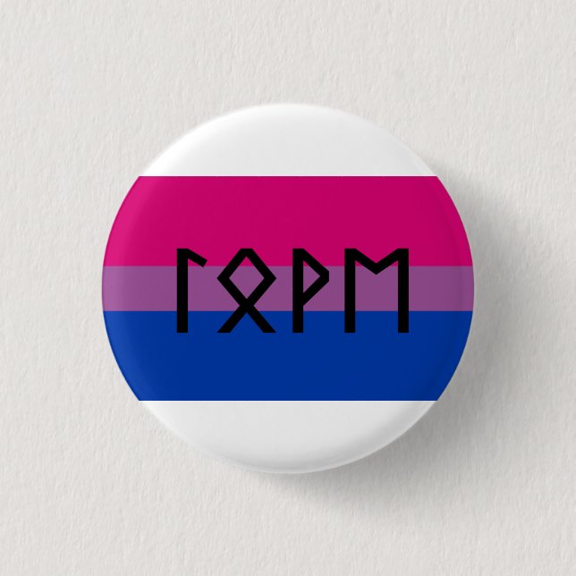 Elder Futhark Love Bi flag Button (Front)