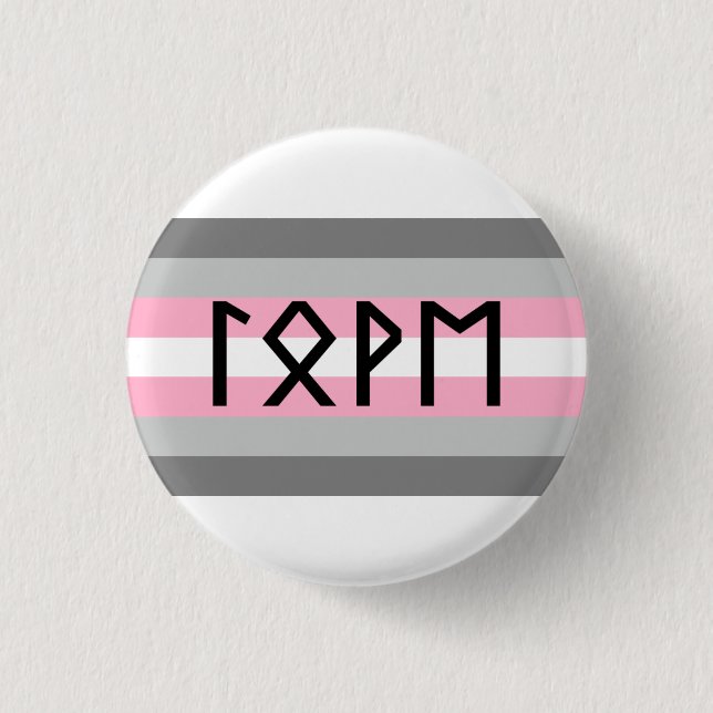 Elder Futhark Love Demigirl Flag  Button (Front)