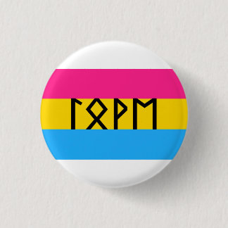 Elder Futhark Love Pan Flag Button