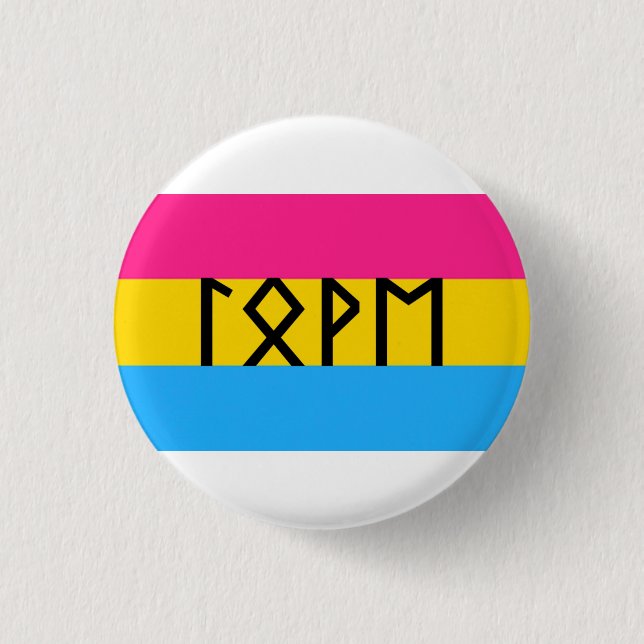 Elder Futhark Love Pan Flag Button (Front)