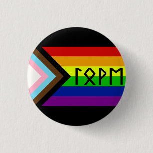 Elder Futhark Love Progressive Pride Flag Button