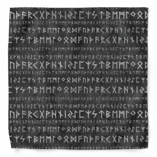 Elder Futhark Pattern on wooden texture Bandana