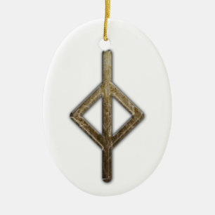 Elder Futhark Rune Jera Ceramic Ornament