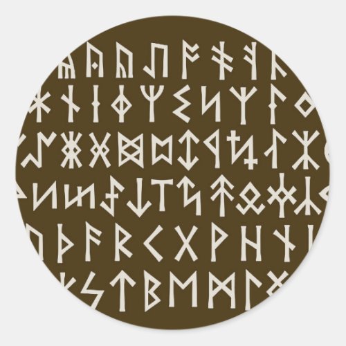 Elder Futhark Runes Classic Round Sticker