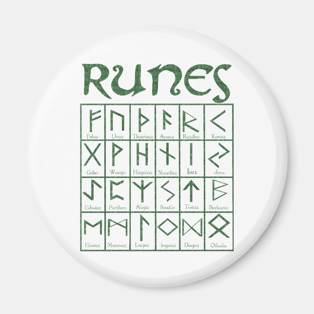 Elder Futhark Runes Magnet (Front)