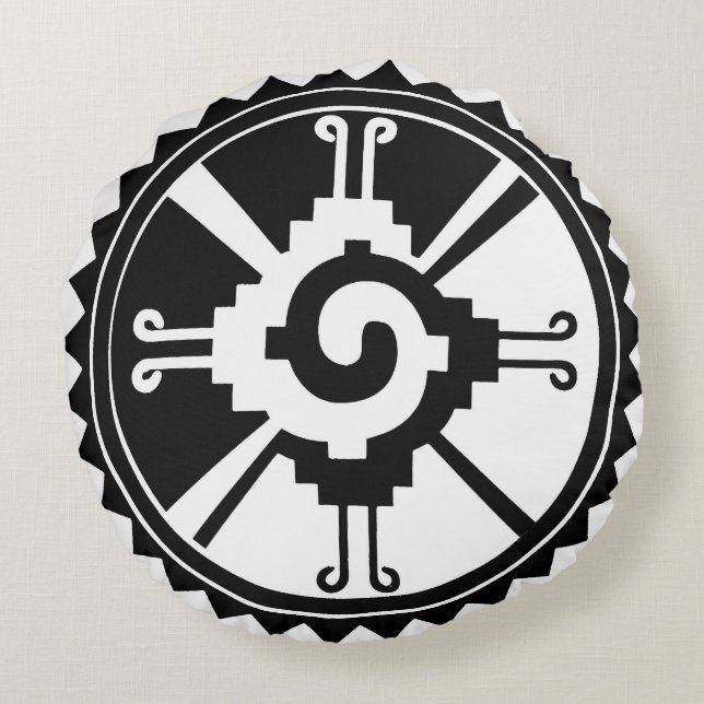 Elder Futhark Runes Round Pillow (Back)