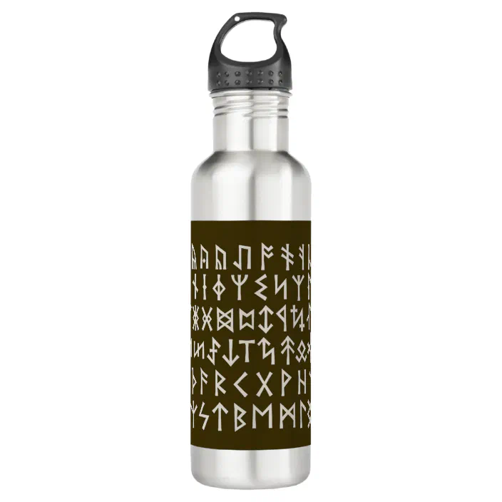 Elder Futhark Runes Stainless Steel Water | Zazzle.com