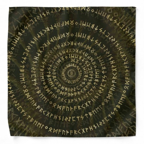 Elder Futhark Spiral Art Bandana