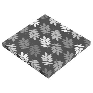Elder Leaf Big Pattern Black White Grey Gallery Wrap