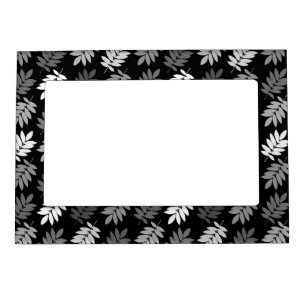 Elder Leaf Pattern Black White Grey Magnetic Frame