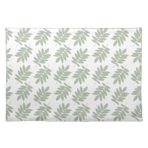 Elder Leaf Pattern Green+White Cloth Placemat