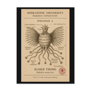 Elder Thing Specimen – Pabodie Expedition, Miskato Holiday Postcard