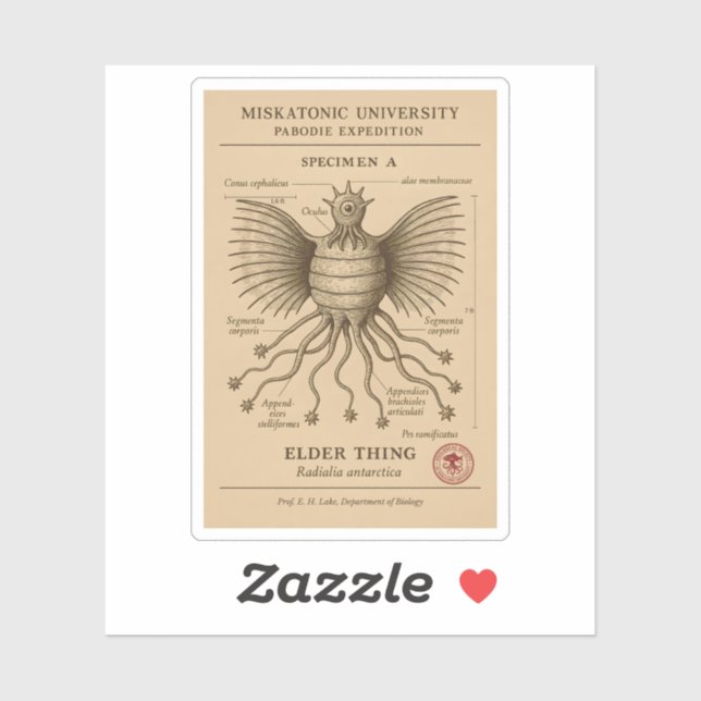 Elder Thing Specimen – Pabodie Expedition, Miskato Sticker (Sheet)