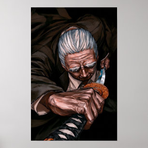 Elder Warrior With Sword Poster