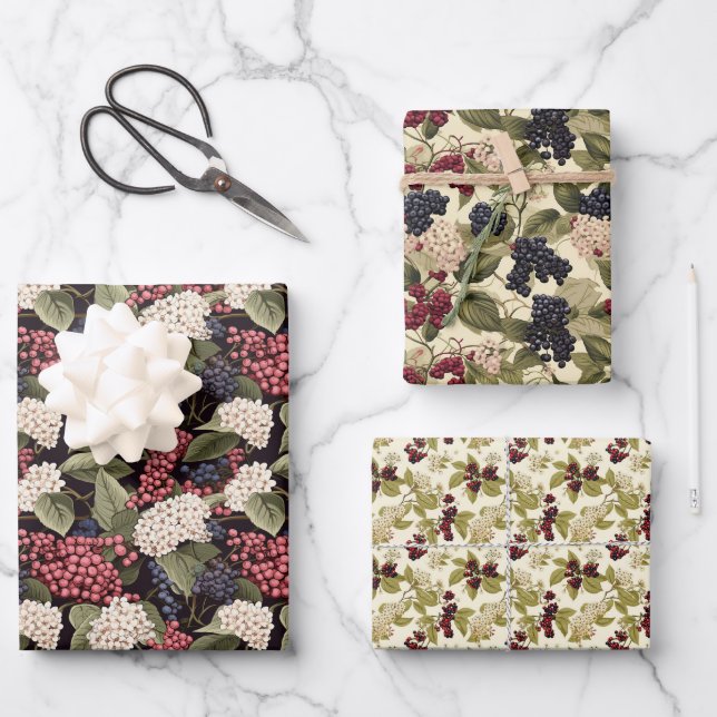  Elderberry  Wrapping Paper Sheets (Front)