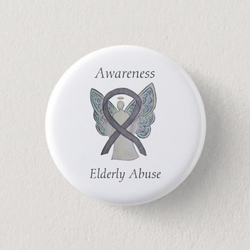 Elderly Abuse Awareness Silver Angel Ribbon Pin
