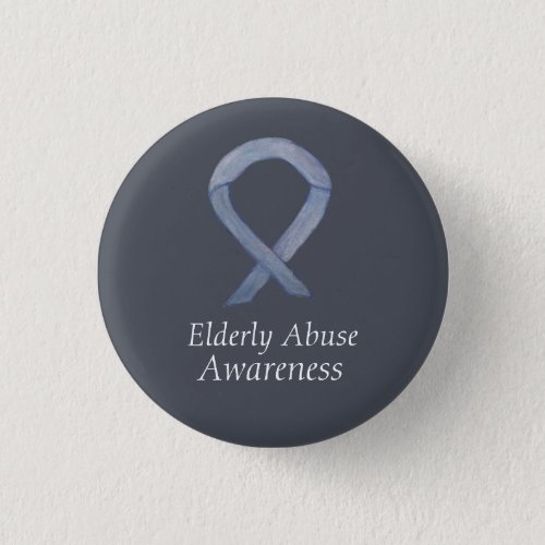 Elderly Abuse Awareness Silver Ribbon Custom Pin