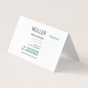 Elderly Care Business Card Appointment Card