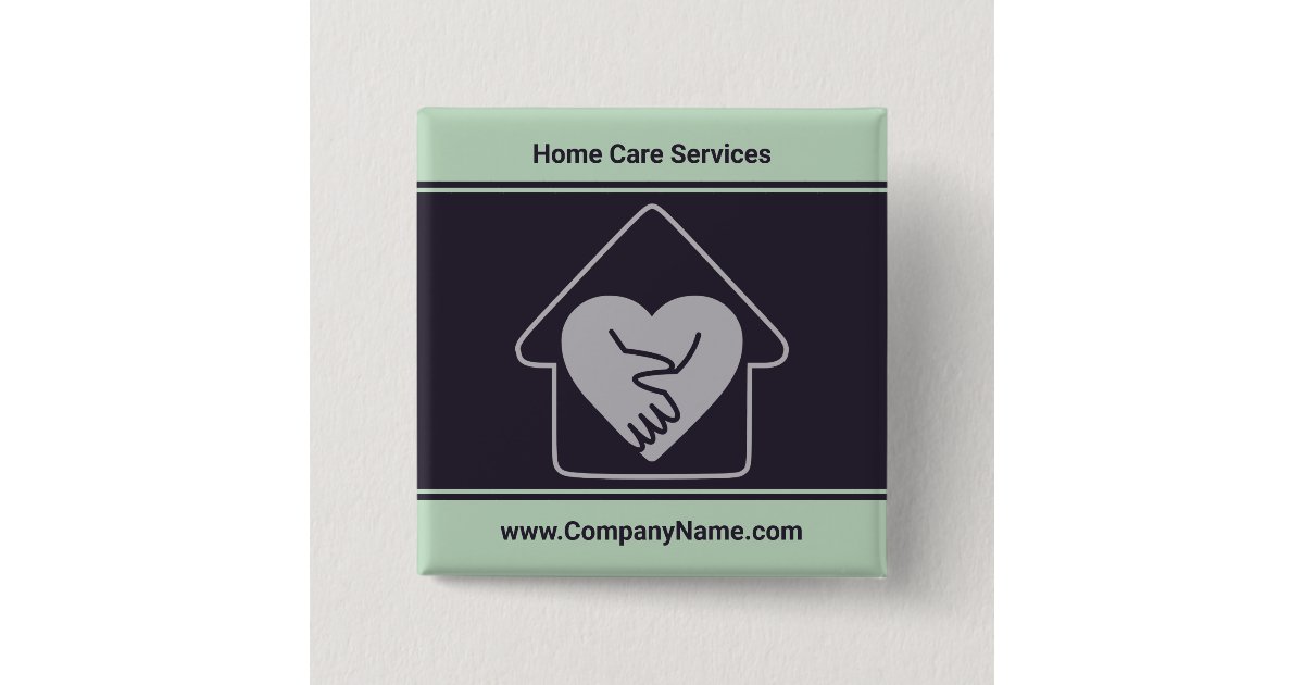 Elderly Care Custom Logo & Custom Text Promotional Button | Zazzle