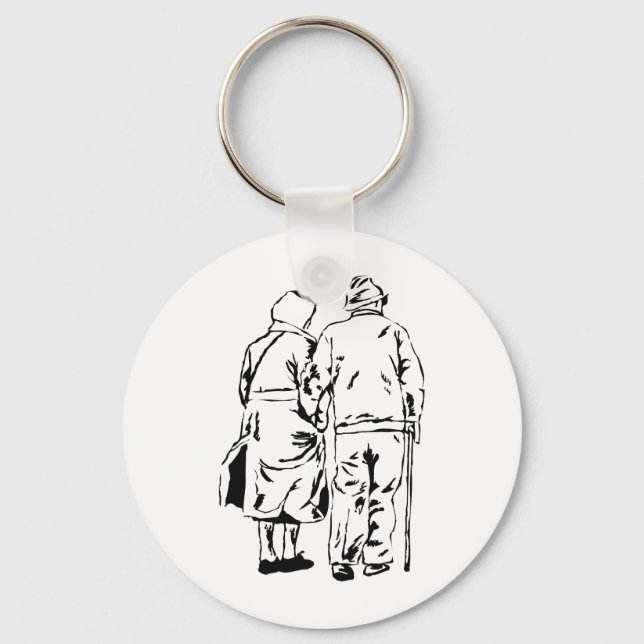 Elderly Couple Keychain (Front)