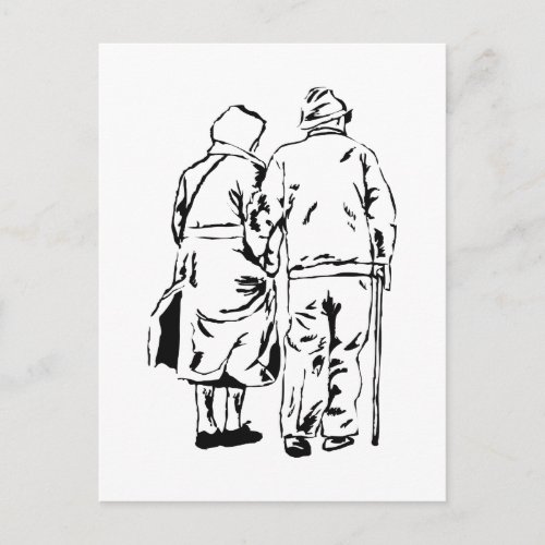 Elderly Couple Postcard