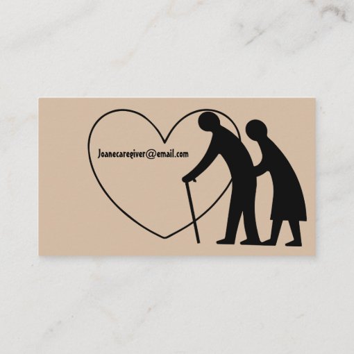 Elderly Couple Print Cute Private Caregiver Business Card | Zazzle