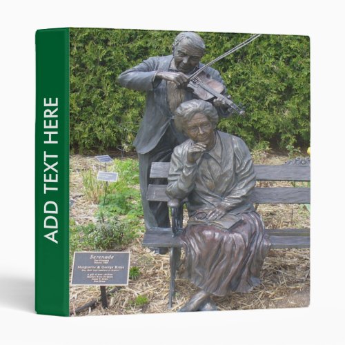 Elderly Couple Serenade Botanical Garden 3 Ring Binder