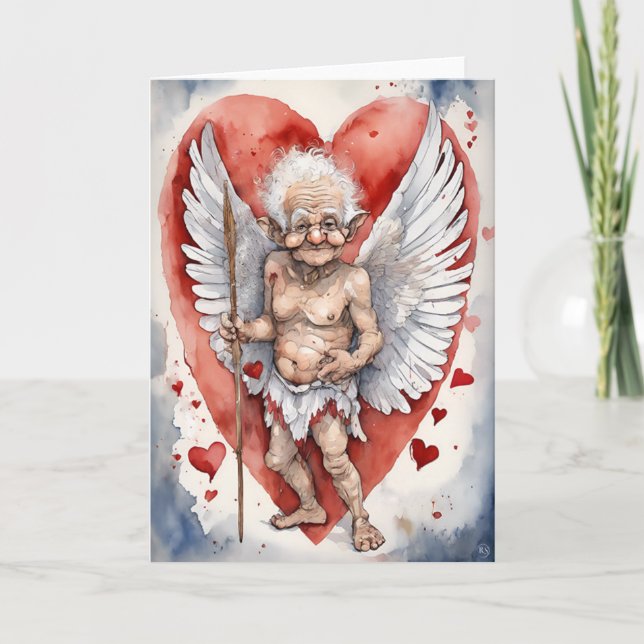 Elderly Cupid Valentine's Day Card (Front)