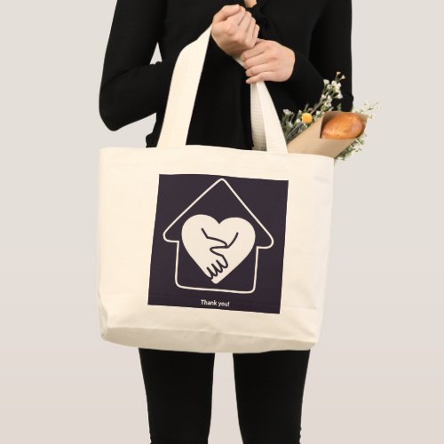 Elderly Home Care Promotional Thank You Large Large Tote Bag