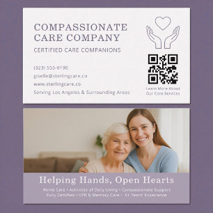 Elderly Home Help Professional QR Code Business Card