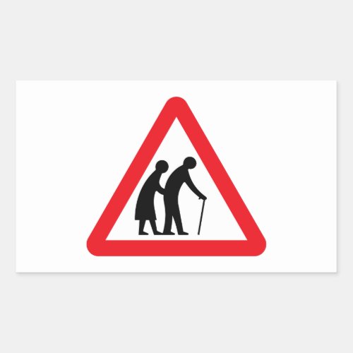Elderly People 1 Traffic Sign UK Rectangular Sticker