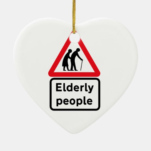 Elderly People 2 Traffic Sign UK Ceramic Ornament