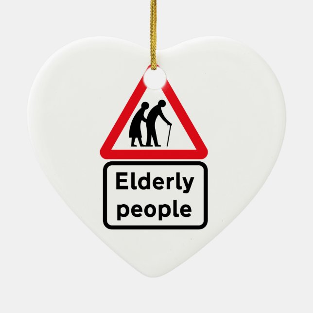 Elderly People (2), Traffic Sign, UK Ceramic Ornament (Back)