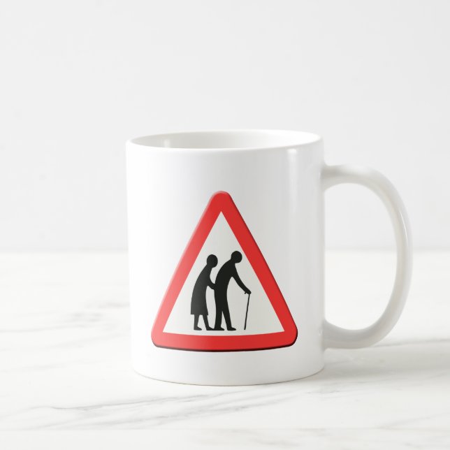Elderly people road sign UK Coffee Mug (Right)