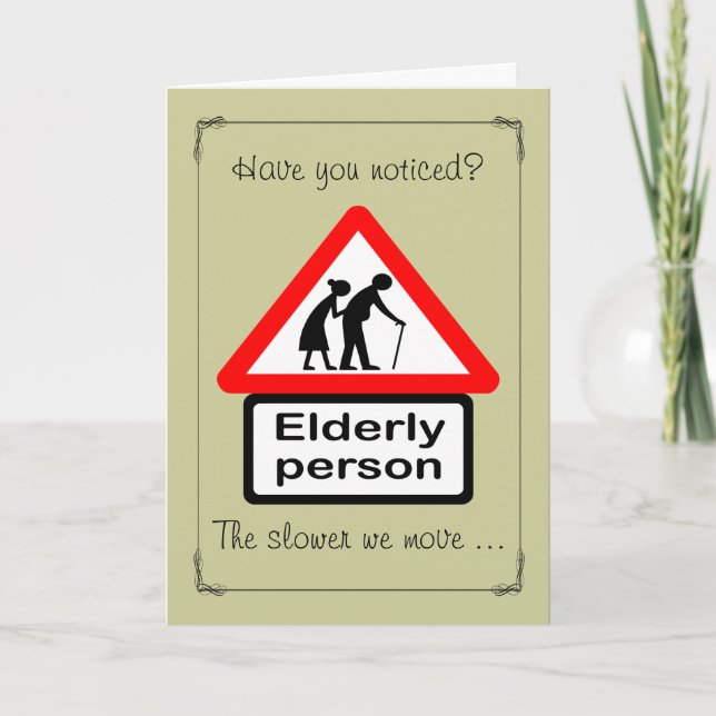 Elderly Person Xing Birthday Card (Front)