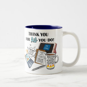 Elders - "Thank you for ALL you do!" Two-Tone Coffee Mug