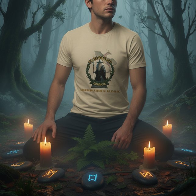 Elderwood Council Archwarden Eldric Fantasy Wizard T-Shirt (Creator Uploaded)