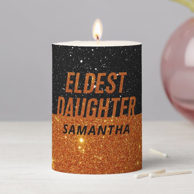Eldest Daughter Trendy Life Of A Daughter Funny Pillar Candle (In Situ)