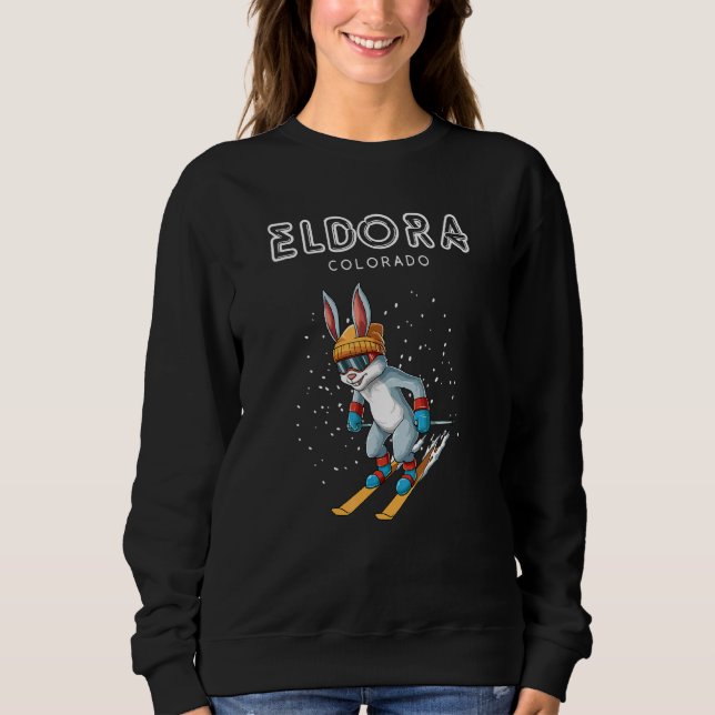 Eldora Colorado   Ski Rabbit Sweatshirt (Front)