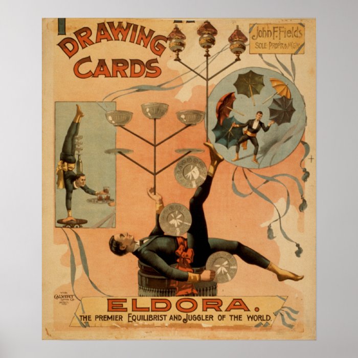 ELDORA Juggler Equilibrist Act VAUDEVILLE Poster