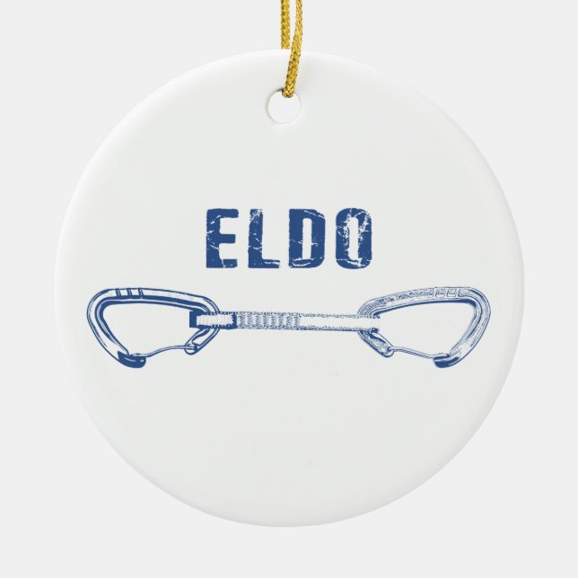 Eldorado Canyon Climbing Quickdraw Ceramic Ornament (Front)