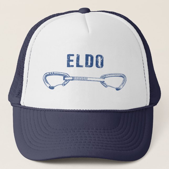 Eldorado Canyon Climbing Quickdraw Trucker Hat (Front)