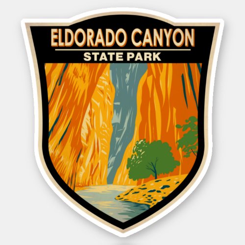Eldorado Canyon State Park Colorado Vintage Art Sticker
